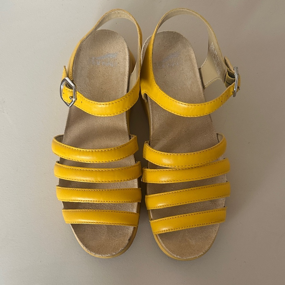 Yellow Dansko Strappy Sandals